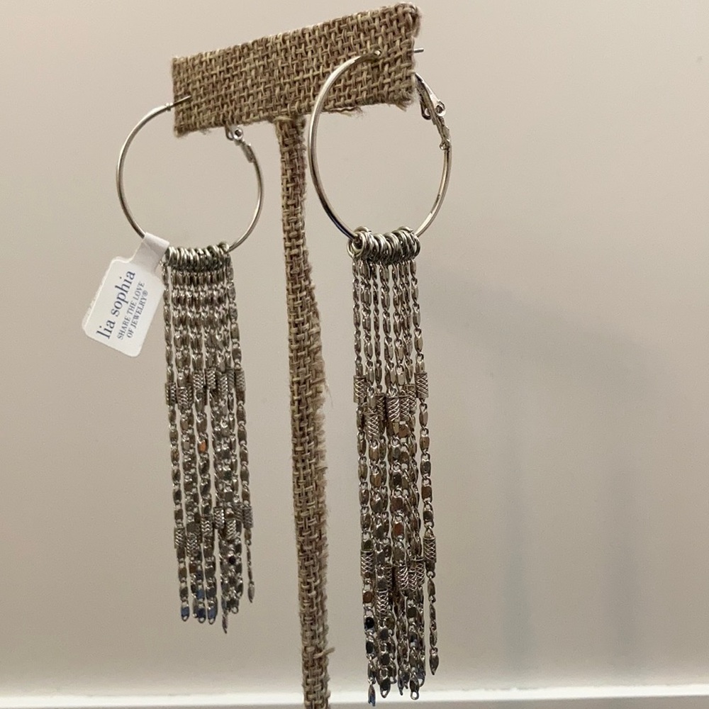 Lia Sophia Silver Hoops
